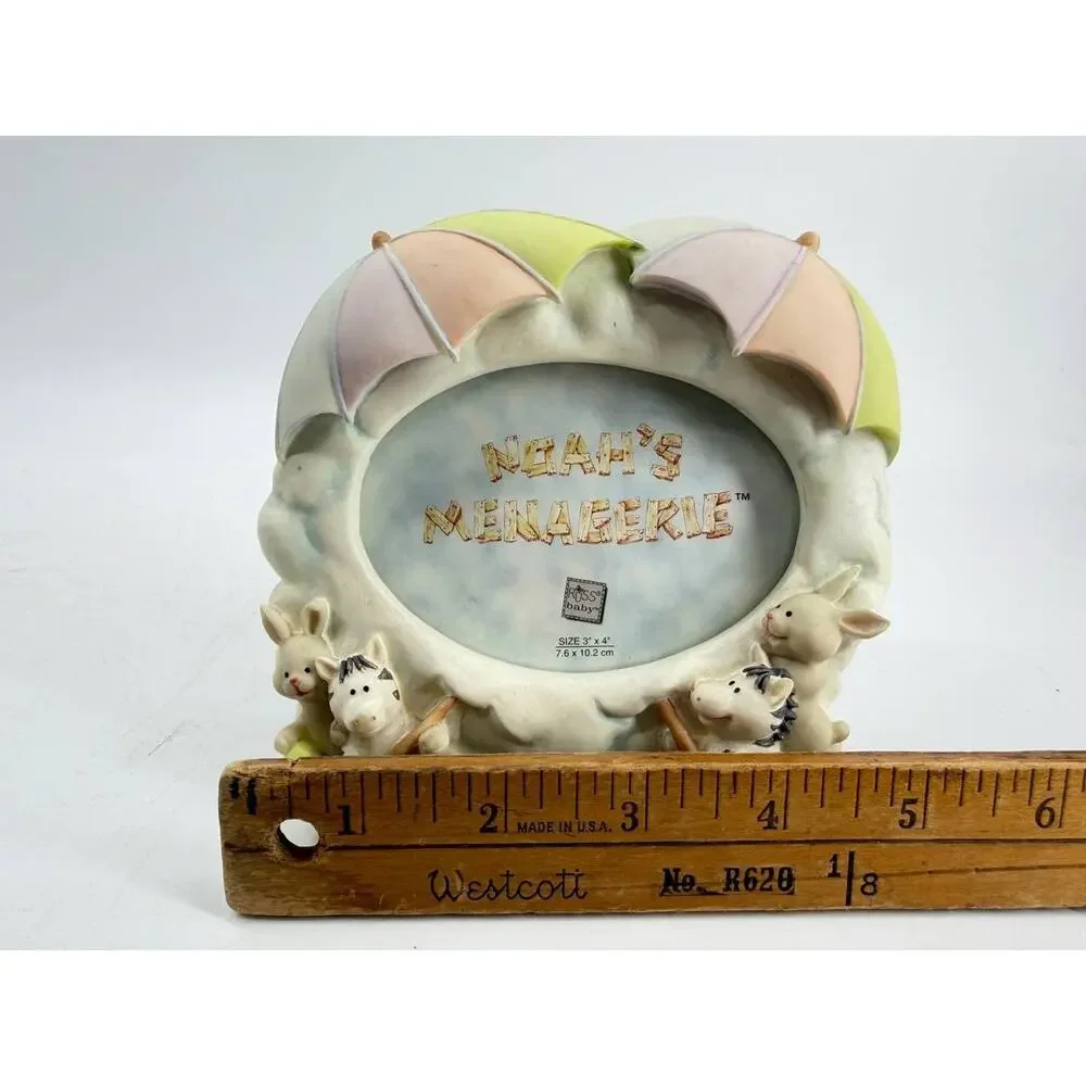 Russ Baby Noah's Menagerie Ark Handpainted Photo Frame 3x4 Resin NIB 24329